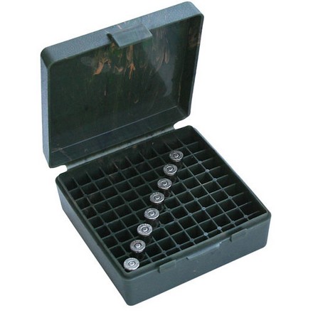Flip Top 100 Round Ammo Box 45 ACP /10mm /40 Cal / 41 Action Express Green