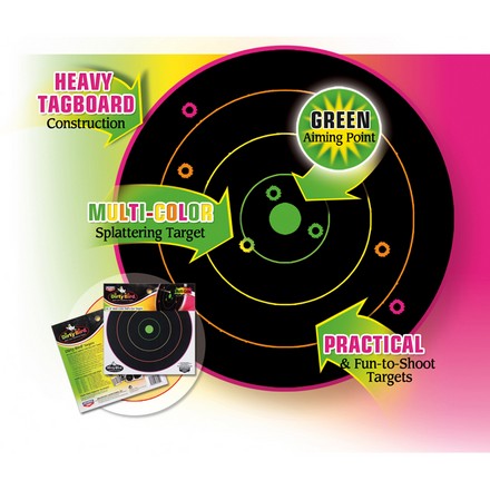Dirty Bird 12" Round Bulls Eye Multi-Color Splattering Target (10 Pack)