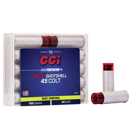 CCI Pest Control Big 4 Shotshell 45 Colt #4 Lead Shot (Aluminum Cased) 10 Rounds