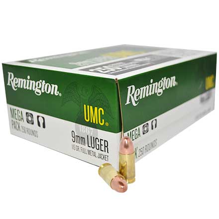 9mm Luger 115 Grain FMJ 250 Rounds