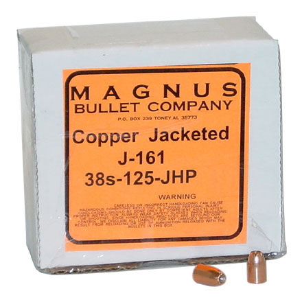 38 Super .356 Diameter 125 Grain Jacketed Hollow Point 250 Count
