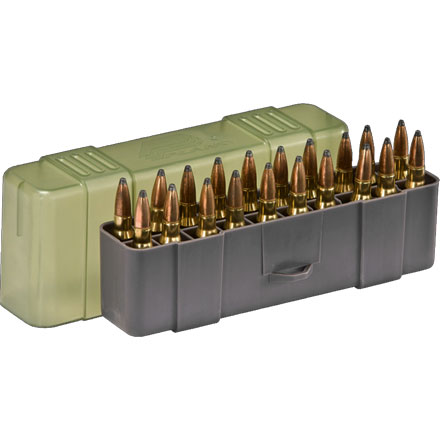 20 Round Medium Rifle Ammo Case .243 Win/.308 Win/45-70 Govt with Slip Cover Gray and O.D.G