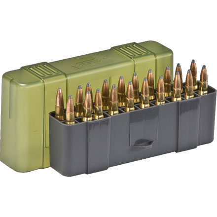 20 Round Large Rifle Ammo Case  30-06/7mm Mag/.338 Win. Mag. with Slip Cover Gray and O.D.G