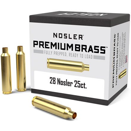 28 Nosler Premium Unprimed Rifle Brass 25 Count