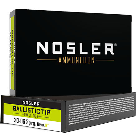 Nosler Ballistic Tip 30-06 Springfield 165 Grain 20 Rounds