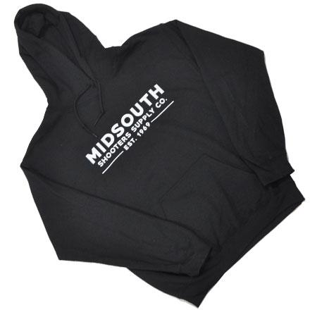 Midsouth Heavy Cotton Long Sleeve Hoodie Pullover With Midsouth Brand Black (Large)