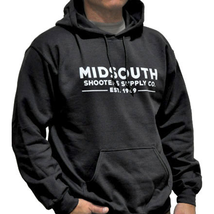 Midsouth Heavy Cotton Long Sleeve Hoodie Pullover With Midsouth Brand Black (Medium)