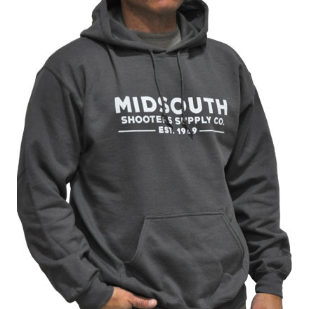 Midsouth Heavy Cotton Long Sleeve Hoodie Pullover With Midsouth Brand Charcoal (Small)