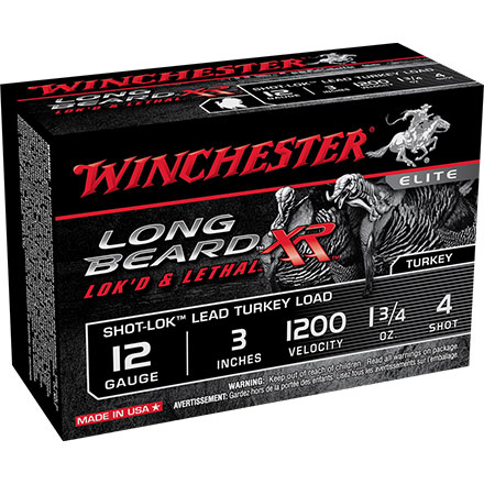 Winchester Long Beard XR 12 Gauge 3" 1-3/4oz #4 Copper Plated Lead Shot 10 Count