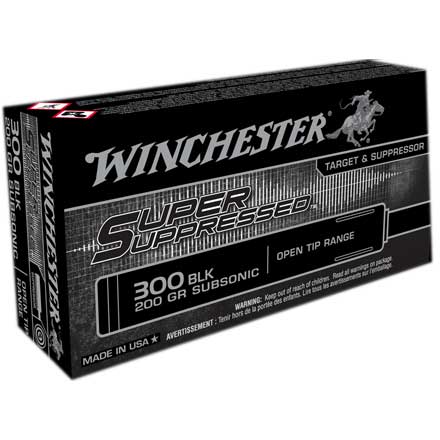 Winchester Super Suppressed 300 Blackout 200 Grain Open Tip Range Subsonic 20 Rounds