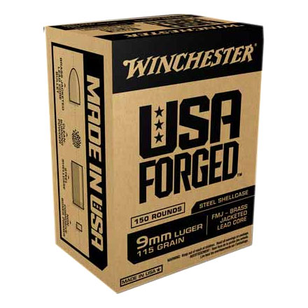 Winchester USA Forged Steel Case 9mm 115 Grain Full Metal Jacket 50 Rounds