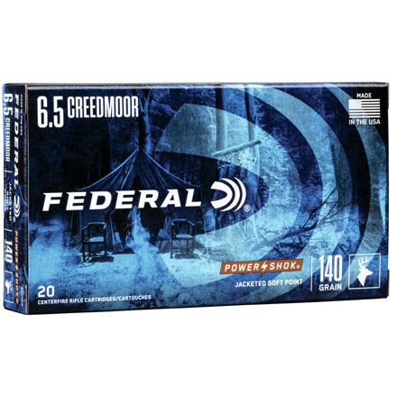 Federal Power Shok 6.5 Creedmoor 140 Grain Jacketed Soft Point 20 Rounds