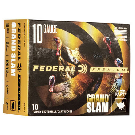Federal Grand Slam 10 Gauge 3-1/2" 2oz #4 Copper Plated Lead Shot 10 Rounds
