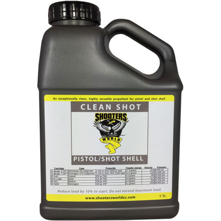 Shooters World Clean Shot Smokeless Powder 5 Lb By Lovex by Shooters World  Propellants