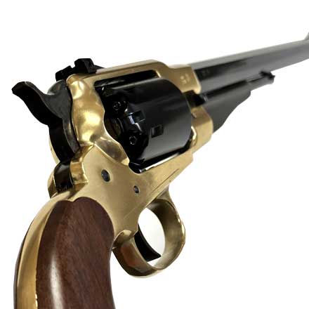 1858 Black Powder Bison Revolver 44 Caliber Brass Frame Walnut Grip 12 Inch Octagonal Barrel