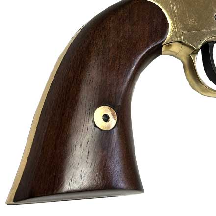 1858 Black Powder Bison Revolver 44 Caliber Brass Frame Walnut Grip 12 Inch Octagonal Barrel