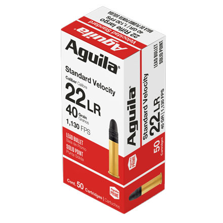 Aguila Super Extra 22 Long Rifle Standard Velocity 40 Grain Lead Solid Point 50 Round Box