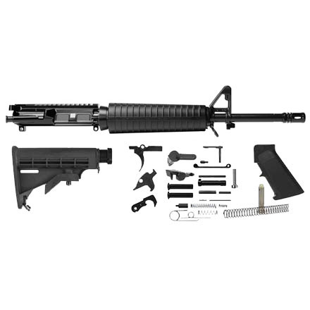 AR-15 16 Inch Mid-Length Rifle Kit (Complete Upper, Lower Parts Kit, Carbine Buttstock)