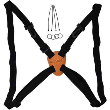 Black Adjustable/Stretching Binocular Harness with Leather Back