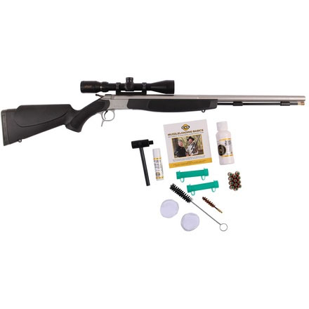 Optima V2 .50 Caliber Muzzleloader Kit Stainless Steel Barrel Black Stock With KonusPro 3-9x40 Scope