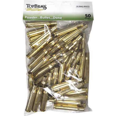 Top Brass 50 BMG Reconditioned Unprimed Rifle Brass 50 Count
