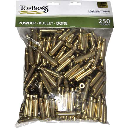 Top Brass 308 Winchester Reconditioned Unprimed Rifle Brass 250 Count