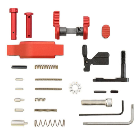 AR15 .223/5.56 Superlight Lower Parts Kit Red