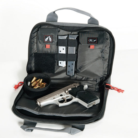 Double "Compact Pistol" Case with Mag Storage & Dump Cup Black