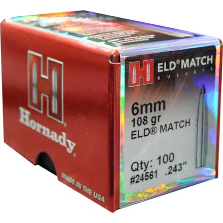 6mm .243 108 Grain ELD Match 100 Count