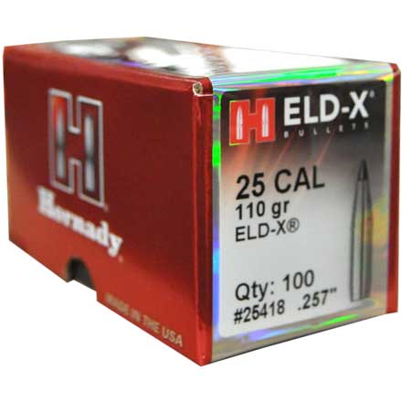 25 Caliber .257 Diameter 110 Grain ELD-X 100 Count