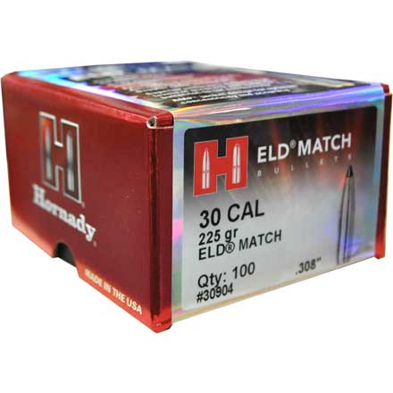 30 Caliber .308 225 Grain ELD Match 100 Count