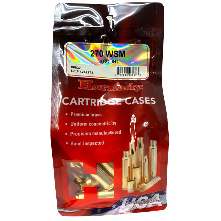 270 Winchester Short Mag Unprimed Rifle Brass 50 Count