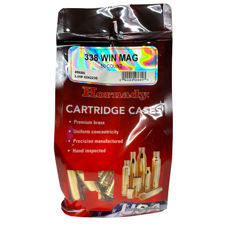 338 Winchester Mag Unprimed Brass 50 Count