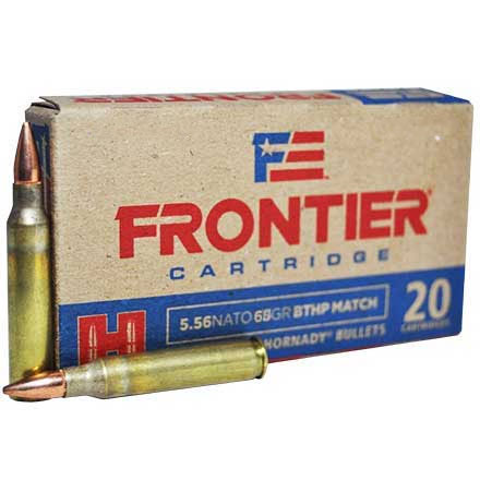 Hornady Frontier 223 Remington 68 Grain Boat Tail Hollow Point Match 20 Rounds