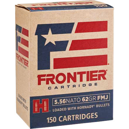 Hornady Frontier 5.56 NATO 62 Grain Full Metal Jacket 150 Round Case
