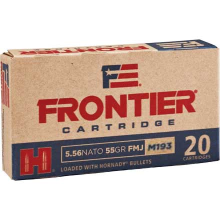 Hornady Frontier 5.56 NATO M193 55 Grain Full Metal Jacket  20 Rounds