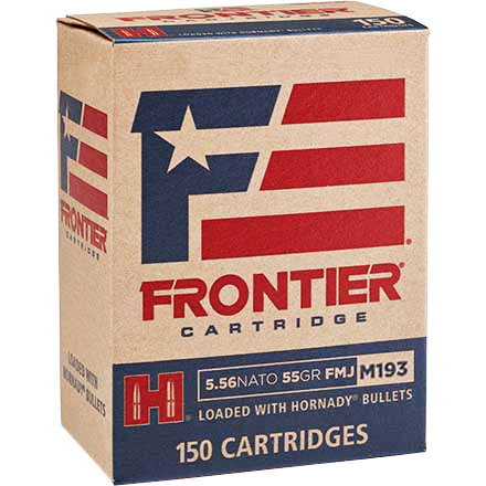 Hornady Frontier 5.56 NATO M193 55 Grain Full Metal Jacket 150 Rounds
