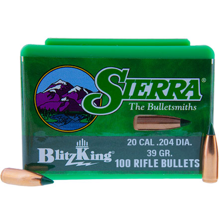 20 Caliber .204 Diameter 39 Grain Blitzking 100 Count