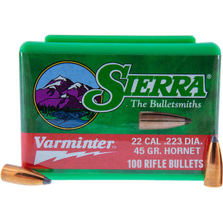 22 Hornet .223 Diameter 45 Grain Varminter 100 Count