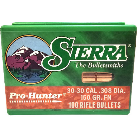 30 Cal (30-30) .308 Diameter 150 Grain Flat Nose Pro Hunter Power Jacket 100 Count