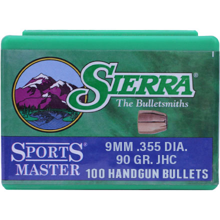 9mm .355 Diameter 90 Grain Jacketed Hollow Cavity Sports Master 100 Count