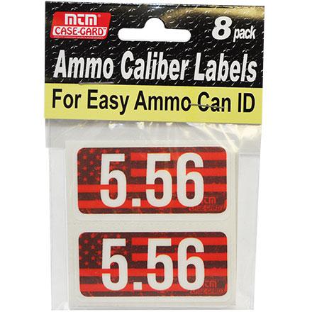 Ammo Caliber Labels for 5.56mm 8 Pack