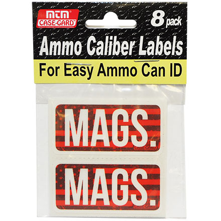 Ammo Caliber Labels for Mags 8 Pack
