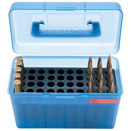 Handled 50 Round Ammo Box 17 /222 /222 Mag /223 Blue