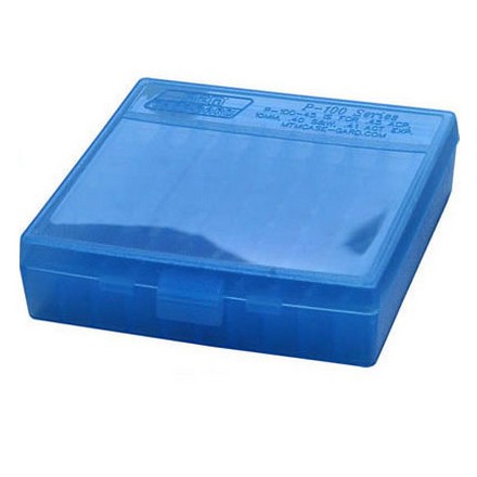 Flip Top 100 Round Ammo Box 45 ACP /10mm /40 Cal / 41 Action Express Blue