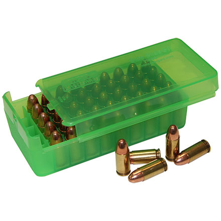 45 ACP Pistol Side Slide 50 Round Ammo Box Clear Green