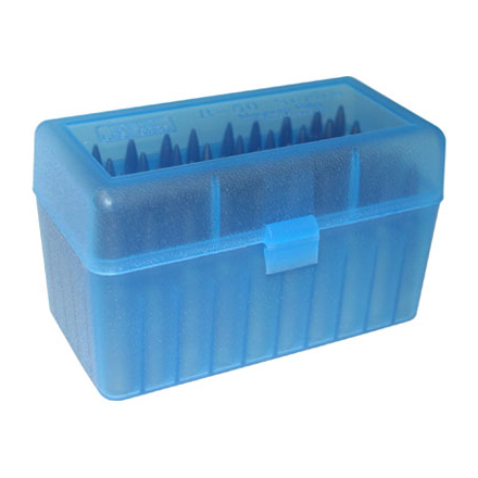 Flip Top 50 Round Ammo Box For WSM Calibers and 45-70 Blue