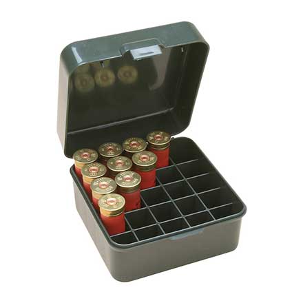 Flip Top 25 Round Dual Gauge Shotshell Ammo Box 12 and 20 Gauge Up To 3" Green