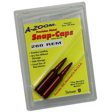 12256 A-Zoom 25-06 Remington Precision Metal Safety Snap Caps 2 Pack 