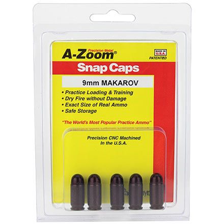 A-Zoom 9mm Makarv Metal Snap Caps (5 Pack)